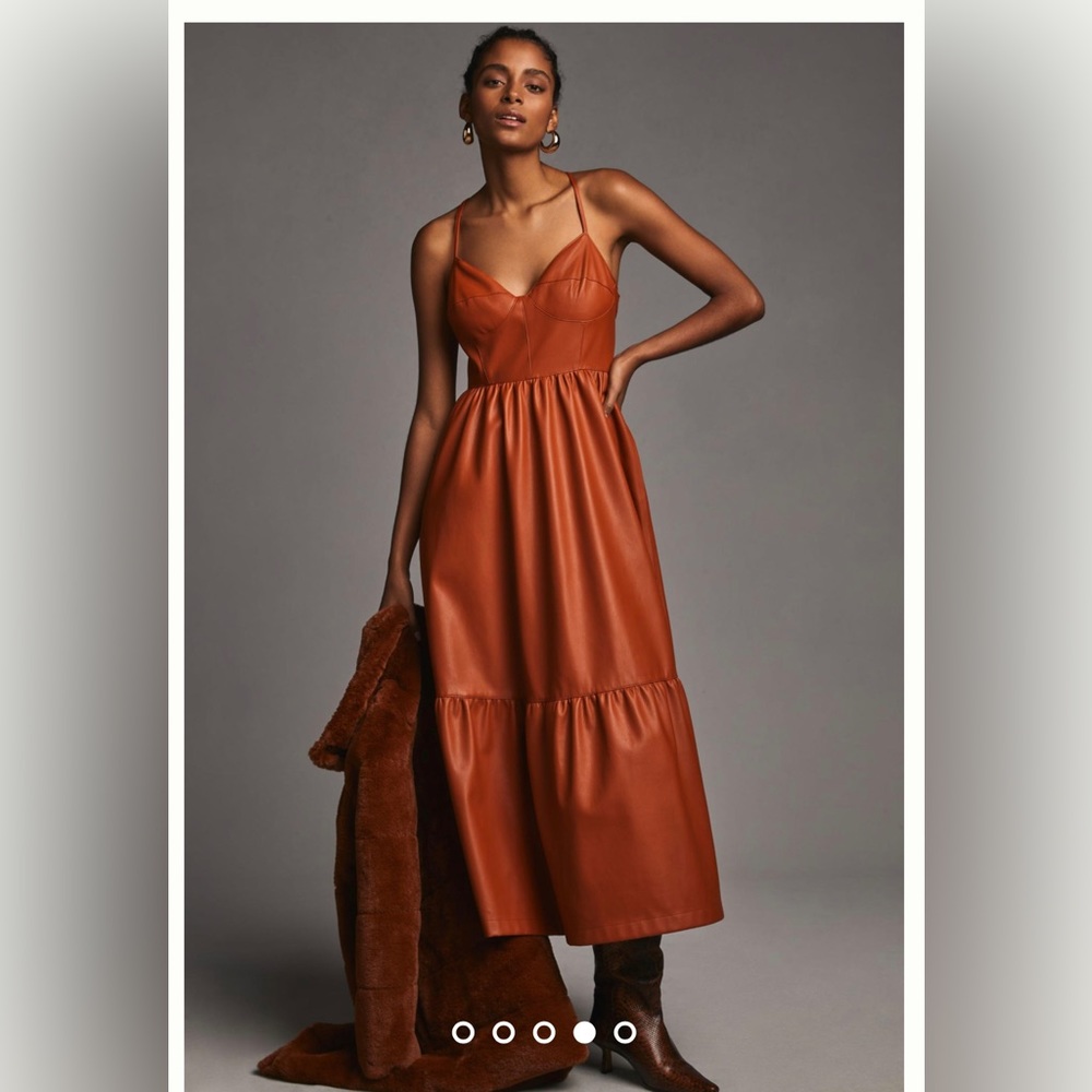Anthropologie Faux Leather Dress